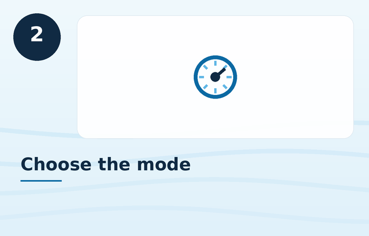 Independent illustration representing selection of an operating mode.